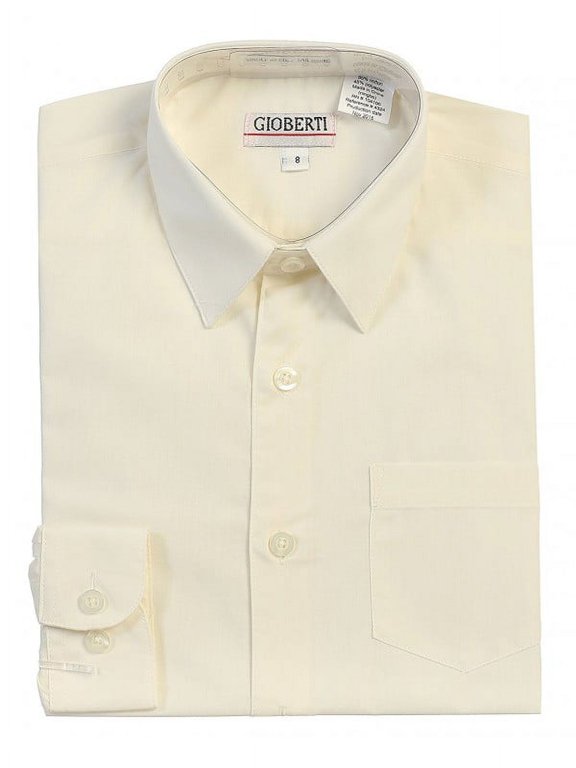 Boys Long Sleeve Solid Dress Shirt