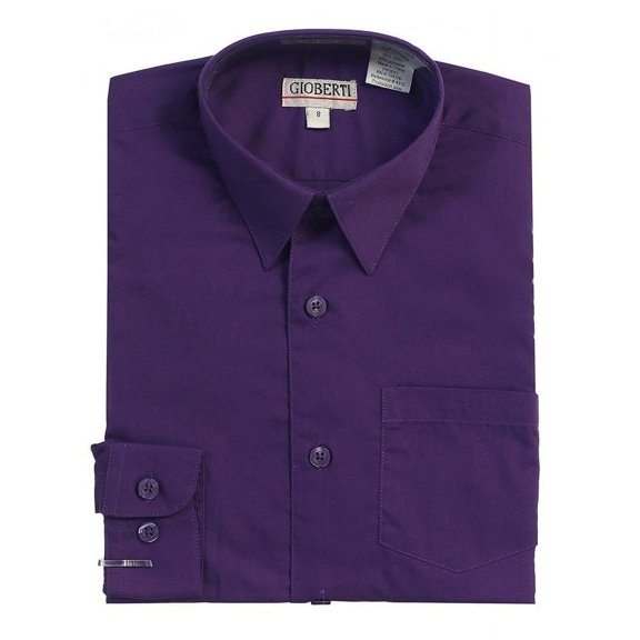 Boys Long Sleeve Solid Dress Shirt
