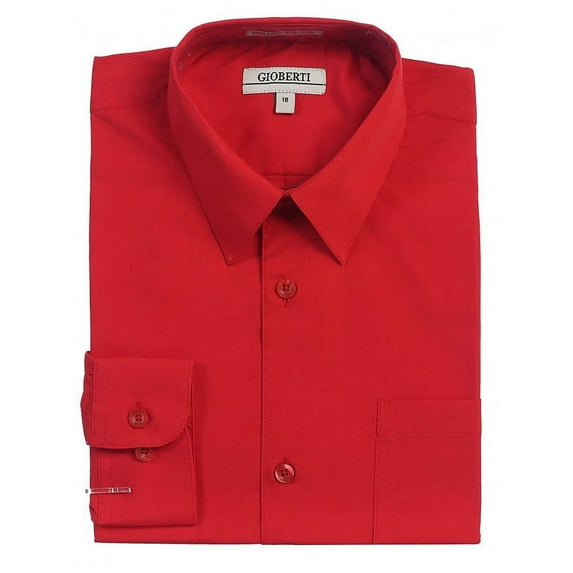 Boys Long Sleeve Solid Dress Shirt