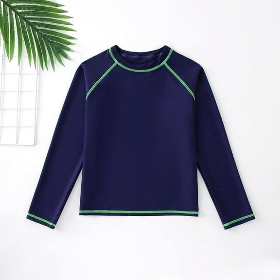 Boys Long Sleeve Swim Shirts for Kids High-Performance Swimwear with Quick-Dry Fabric for Beach and Pool Activities