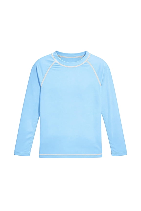 Boys Long Sleeve Swim Tops Sun Protection Quick Dry Swimwear Rashguard Surf Shirt for 3-14 Years