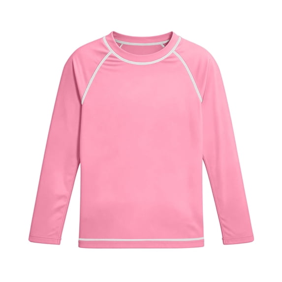 Boys Long Sleeve Swim Tops Sun Protection Quick Dry Swimwear Rashguard Surf Shirt for 3-14 Years