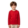 thumbnail image 1 of Boys Long Sleeve T Shirt Kids Crew Neck Basic Tee Regular Fit School Fall Winter Layering Casual Top, 1 of 5