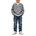 thumbnail image 1 of Boys Long Sleeve V Neck Pullover Sweater - Layered Sweatshirt Top, Soft Casual School Sweater for Everyday Wear, 1 of 8
