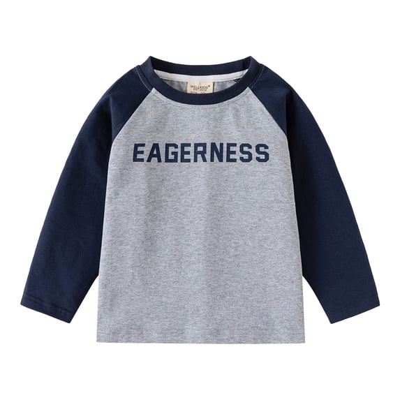 Boys Long Sleeved T Shirt Raglan Sleeve Print Tops Tee Size 4-5T