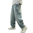 thumbnail image 1 of Boys Loose Fit Jeans Oversized Straight Leg Denim Overalls Wide Leg Baggy Pants For Big Boys Spring Casual Wear Cozy Dailywear 13-14 Years, 1 of 9