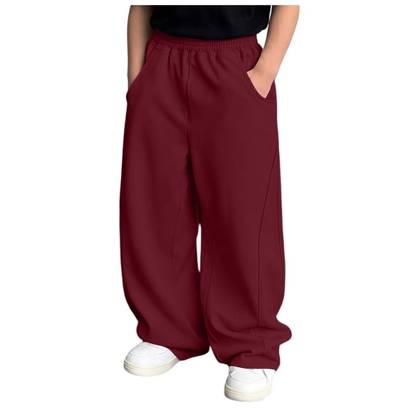 Boys Loose Fit Sweatpants with Deep Side Pockets Comfortable Baggy Pants for Play and Home 4-15Y