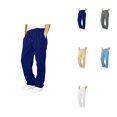 thumbnail image 1 of Boys' Loose Fit Wide Leg Sweatpants – Solid Color Elastic Waist with Drawstring, Straight Leg Open Bottom Casual Joggers with Pockets, 1 of 7
