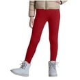 thumbnail image 1 of Boys Loose Leg Pants Girls Fleece Lined Leggings Winter Warm Thick Thermal Pants Girls Tights Girl's Sweatpants Pants Wine 4Y, 1 of 9