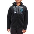 thumbnail image 1 of Boys Los Angeles Athletic Sherpa Lined Fleece Kids Zip Up Hoodie Sweater Jacket (Black, S (8)), 1 of 3