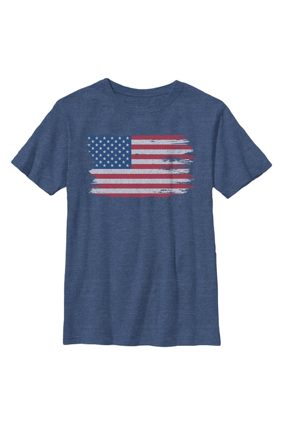 Boys Lost Gods Distressed Retro USA Flag T Shirt