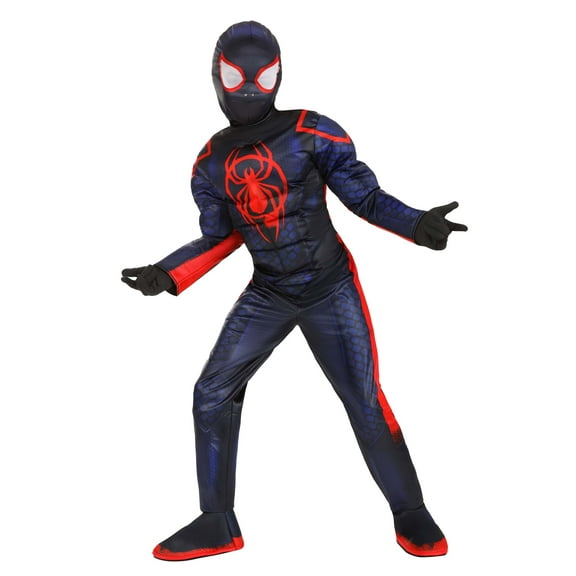 Boys' Marvel Miles Morales Spider-Man Qualux Costume by Jazwares - Size Medium