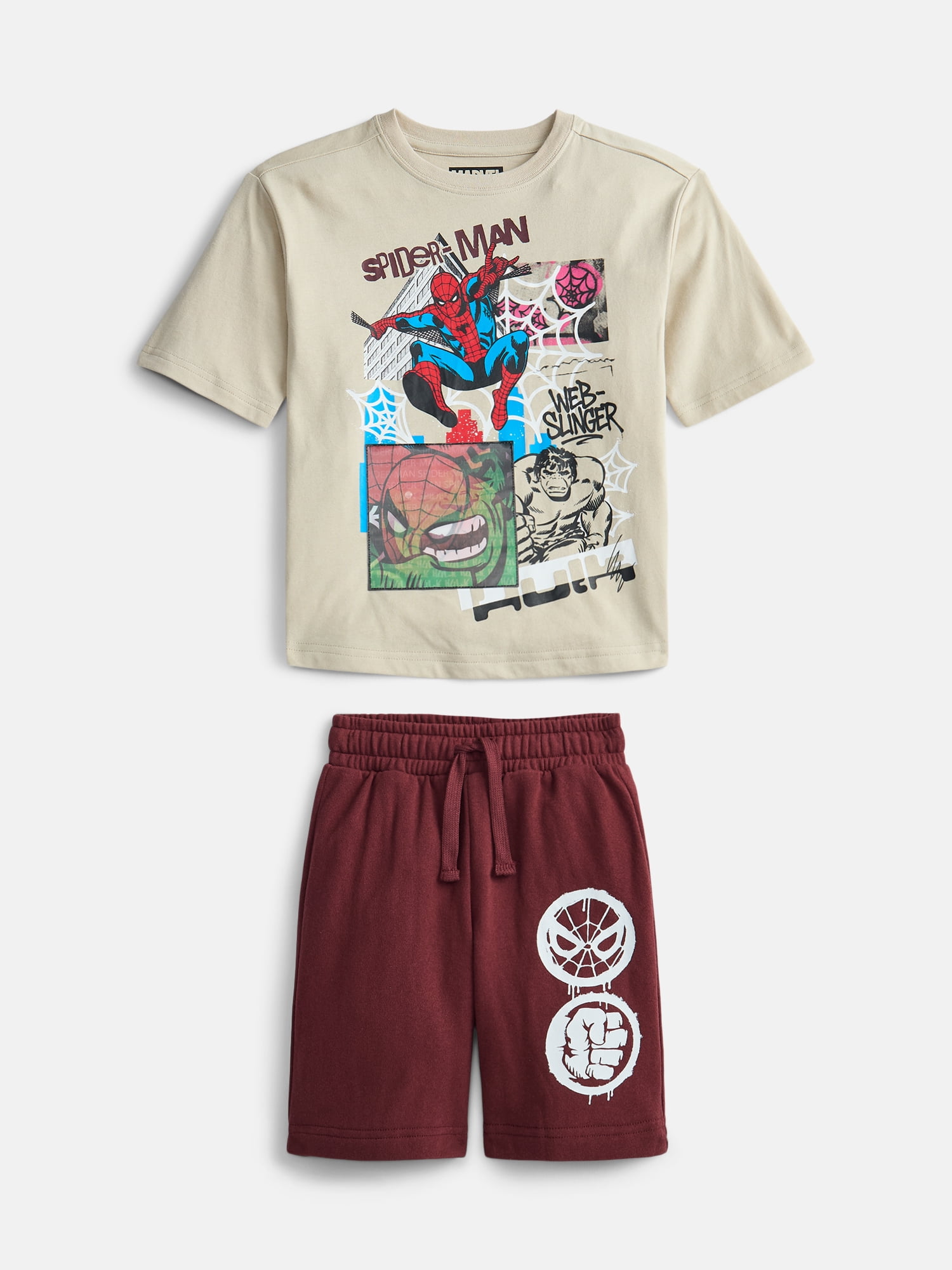 Marvel Boys Graphic Tee and Shorts Set, 2-Piece, Sizes 4-18