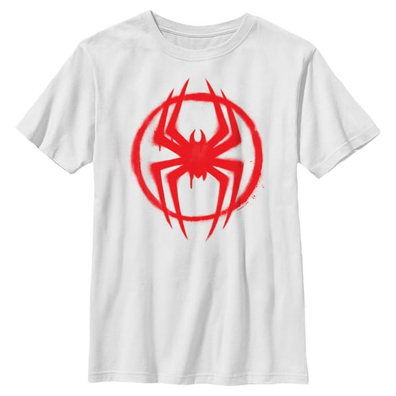 Boys Marvel: Spider-Man: Across the Spider-Verse Graffiti Red Logo T Shirt
