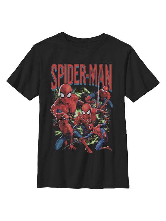 Boys Marvel: Spider-Man Spidey Comic Poses Collage T Shirt