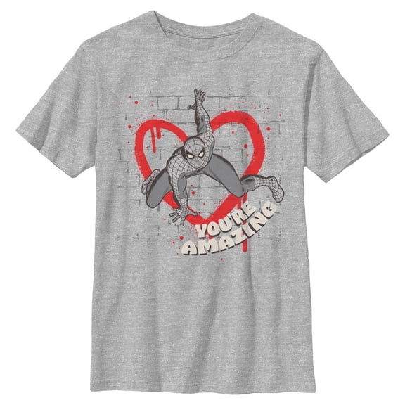 Boys Marvel: Spider-Man You Are Amazing Love Graffiti T Shirt