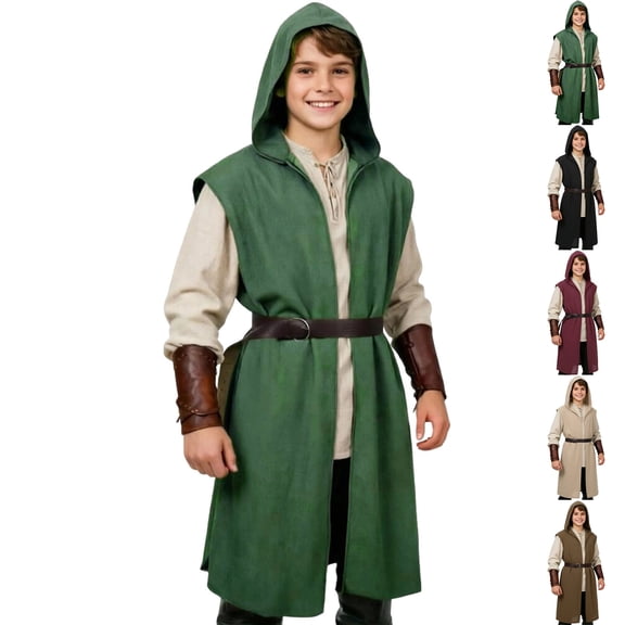 Boys Sleeveless Hooded Jacket Halloween Party Clothes Kids Halloween Boys Size 5-14 Years