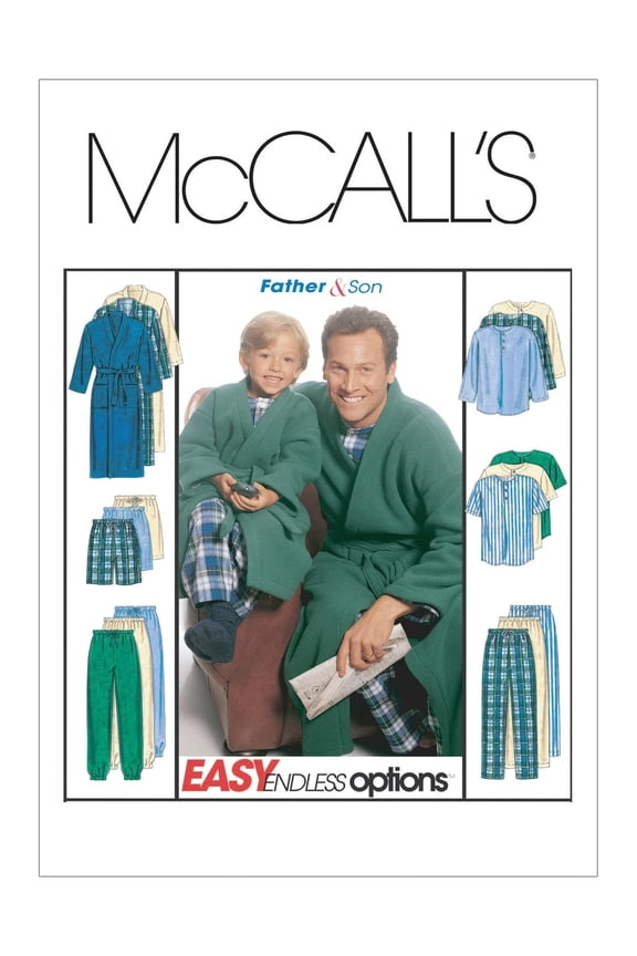 sewing pattern 6236 - Mens Robe With Tie Belt, Top, Pull-On Pants or Shorts - Size; MEN