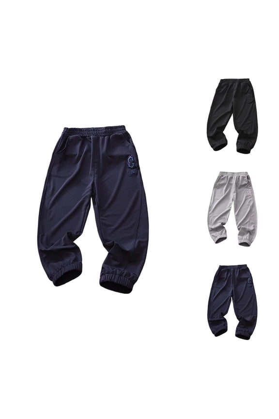 Boys Mesh Pants for Everyday Casual Outdoor Play - Lightweight Breathable Elastic Waist Trousers for Spring Summer Kids Clothing