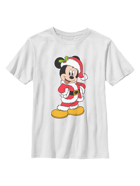 Boys Mickey & Friends Classic Santa Outfit Pose T Shirt