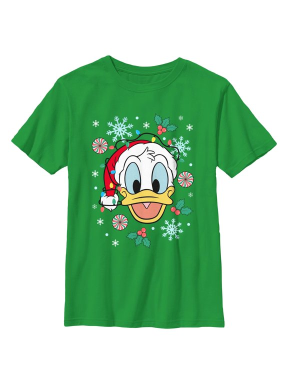 Boys Mickey & Friends Donald Duck Snowflakes and Hollies T Shirt