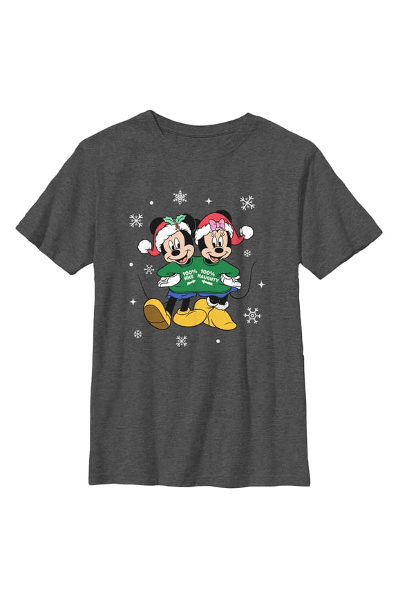 Boys Mickey & Friends Nice and Naughty Christmas Duo T Shirt