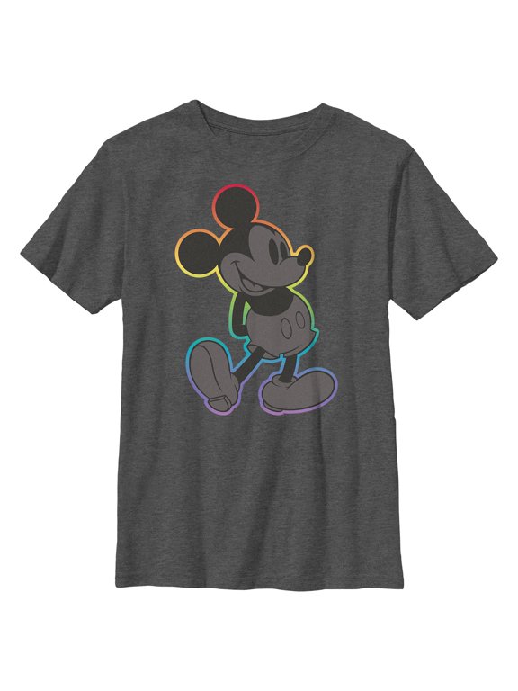 Boys Mickey & Friends Rainbow Outline Mickey T Shirt