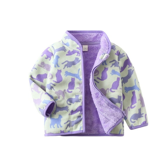 VNKIDY Boys Coat Plush Jacket Kids Warm Zip Up Outerwear Soft Casual Long Sleeves Coats For Toddlers Lightweight Comfortable Pullover For Fall Winter