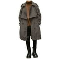 thumbnail image 1 of Boys Mid Long Trench Coat Double Breasted Notch Collar Casual Dress Jacket with Belt Kids Fall Winter Outerwear (12 Years, Dark Gray 01), 1 of 7