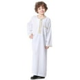 thumbnail image 1 of Boys Middle Muslim Pure Fashion Dresses And Long Topcoats Comfortable Blouse Boys Plaid Flannel Long Sleeve Boys Casual Short Sleeve, 1 of 9