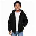 thumbnail image 1 of Boys Midweight Puff Jacket with Hood Zip Up Casual Relaxed Fit Warm Kids Winter Coats Black 6-14 Years, 1 of 7