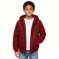thumbnail image 1 of Boys Midweight Puff Jacket with Hood Zip Up Warm Relaxed Fit Casual Kids Winter Coats Red 14 Years, 1 of 7