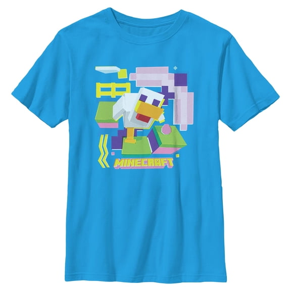 Boys Minecraft Abstract Chicken T Shirt