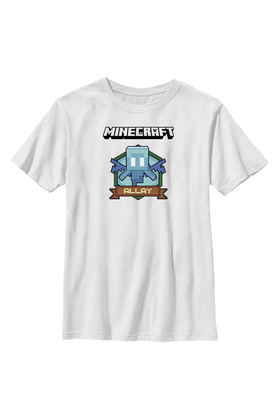 Boys Minecraft Allay Badge T Shirt