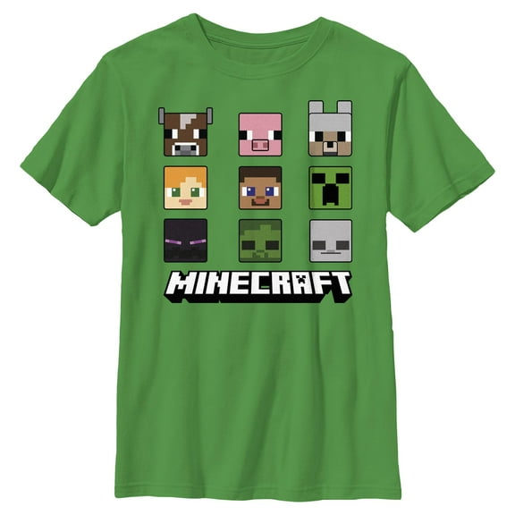 Boys Minecraft Animated Icon Faces T Shirt