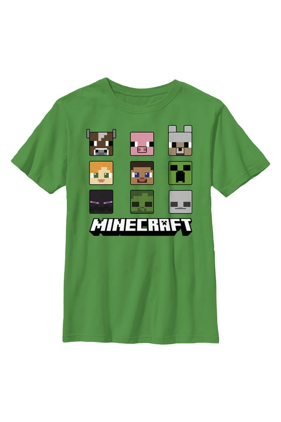 Boys Minecraft Animated Icon Faces T Shirt