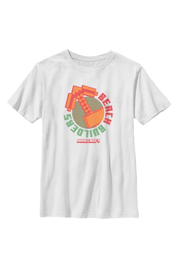 Boys Minecraft Beach Builders Pickaxe T Shirt