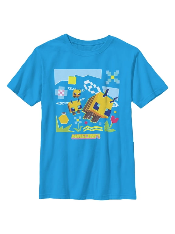 Boys Minecraft Bee Landscape T Shirt