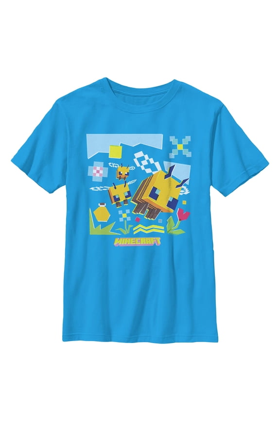 Boys Minecraft Bee Landscape T Shirt