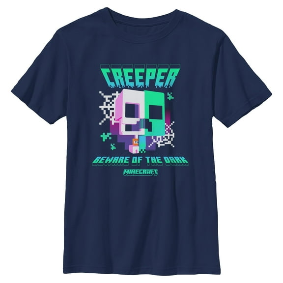 Boys Minecraft Beware Of The Dark Creeper And Skeleton T Shirt