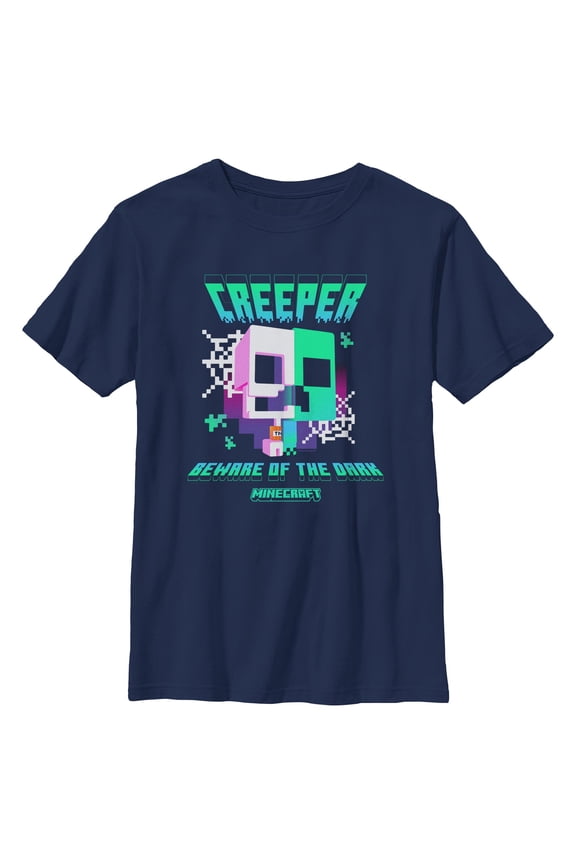 Boys Minecraft Beware Of The Dark Creeper And Skeleton T Shirt