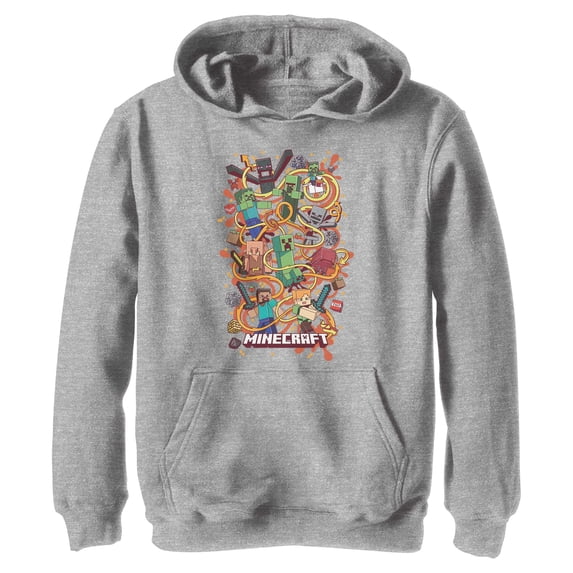 Boys Minecraft Group Shot Lightweight Hoodie