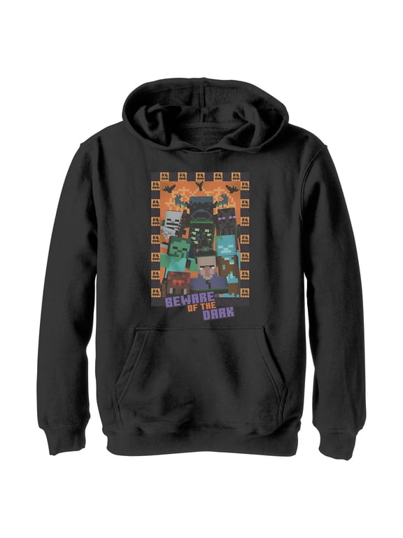 Boys Minecraft Halloween Beware of the Dark Lightweight Hoodie