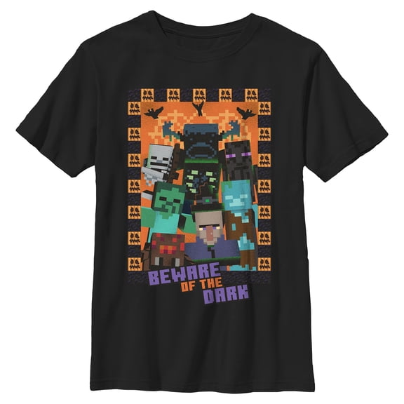 Boys Minecraft Halloween Beware of the Dark T Shirt