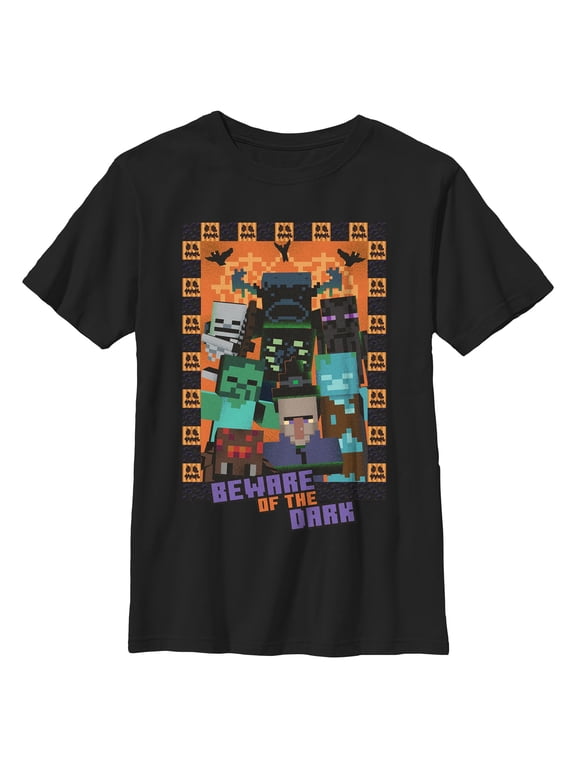 Boys Minecraft Halloween Beware of the Dark T Shirt