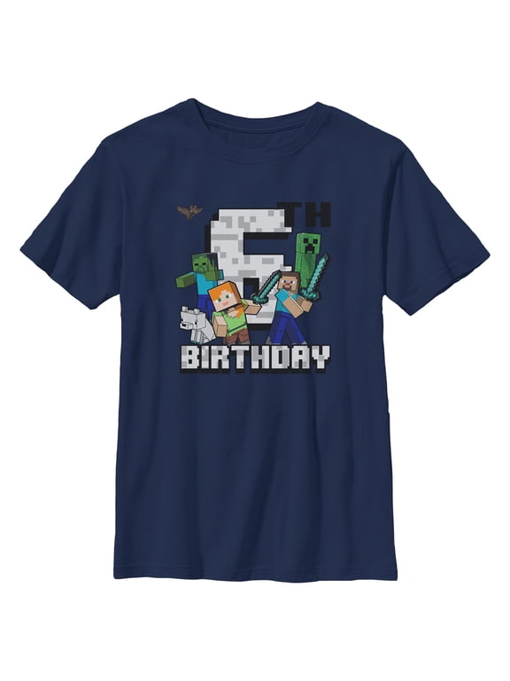 Boys Minecraft Happy 6th Birthday T Shirt