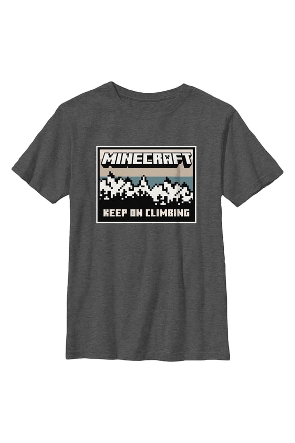 Boys Minecraft Mountain Keep On Climbing T Shirt