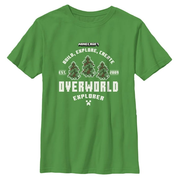 Boys Minecraft Overworld Explorer Est 2009 T Shirt