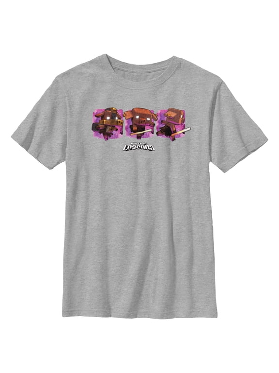 Boys Minecraft Piglin Legends Logo T Shirt