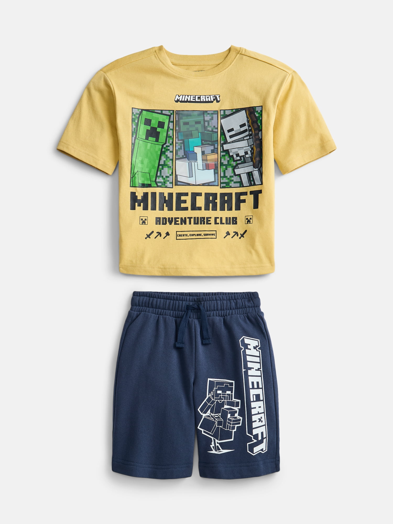 Minecraft Boys Graphic Tee and Shorts Set, 2-Piece, Sizes 4-18